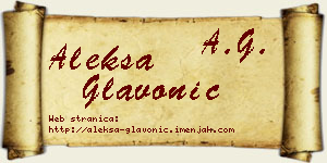 Aleksa Glavonić vizit kartica